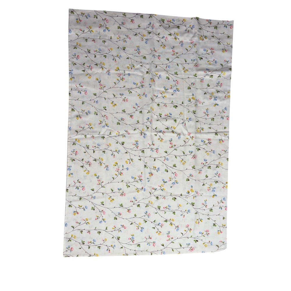 Vintage Floral Vine Pillowcase White Cotton Blend Cottagecore Flowers Standard